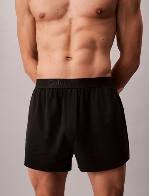 black lounge slim knit boxers - ck black for men calvin klein
