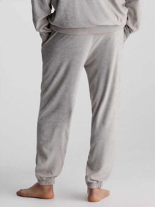 grey soft towelling lounge joggers for men calvin klein