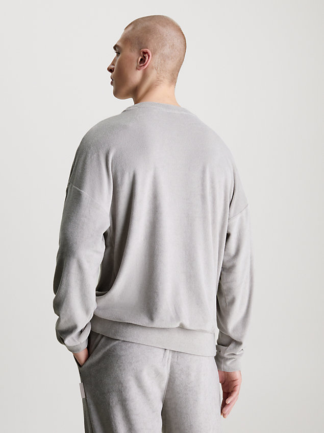 grey weiches lounge-sweatshirt für herren - calvin klein