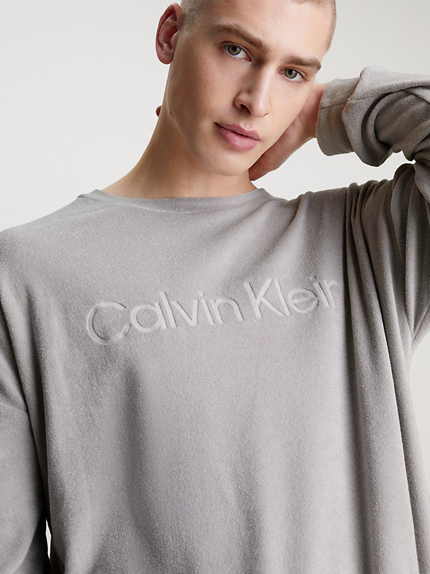porpoise bluza po domu z miękkiego materiału frotte dla mężczyźni - calvin klein
