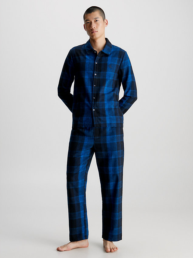 black flannel pyjama top for men calvin klein