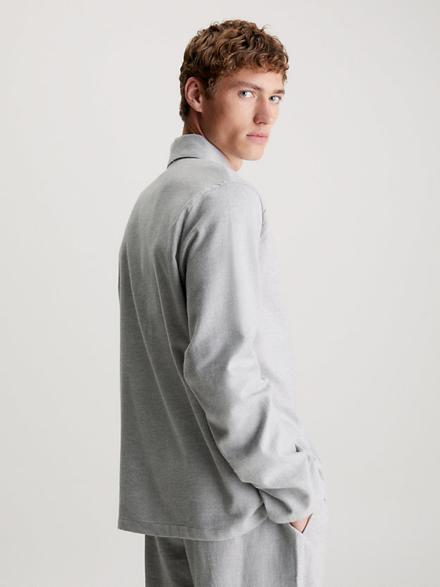 grey heather pyjama-top aus flanell für herren - calvin klein