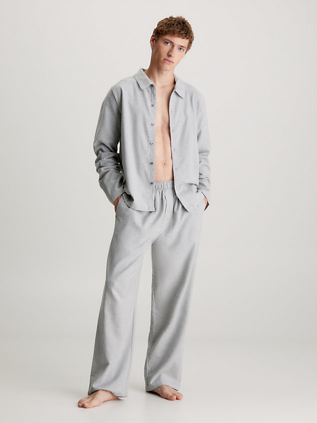 haut de pyjama en flanelle grey pour hommes calvin klein