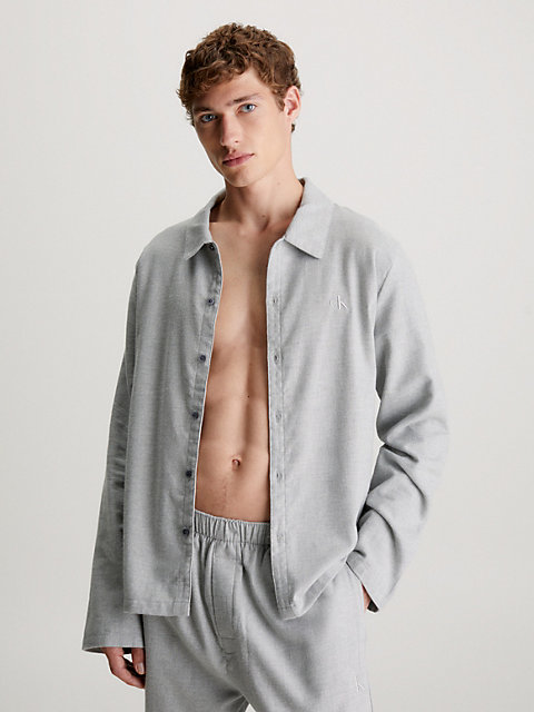 grey pyjamatop met molton voor heren - calvin klein