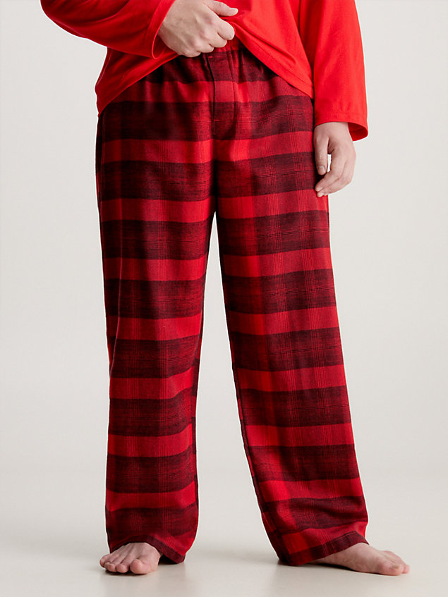 red flanellen pyjamabroek voor heren - calvin klein