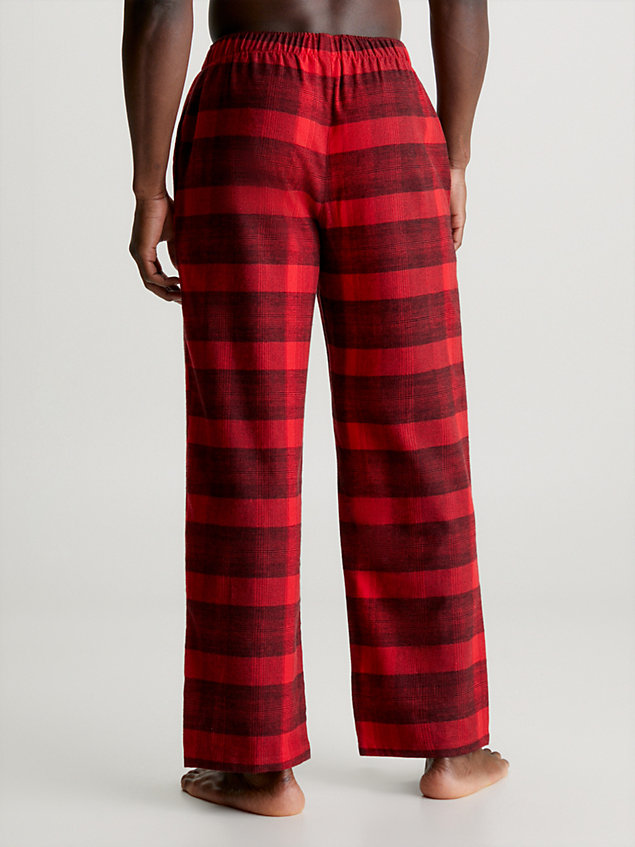 pantaloni pigiama in flanella red da uomo calvin klein