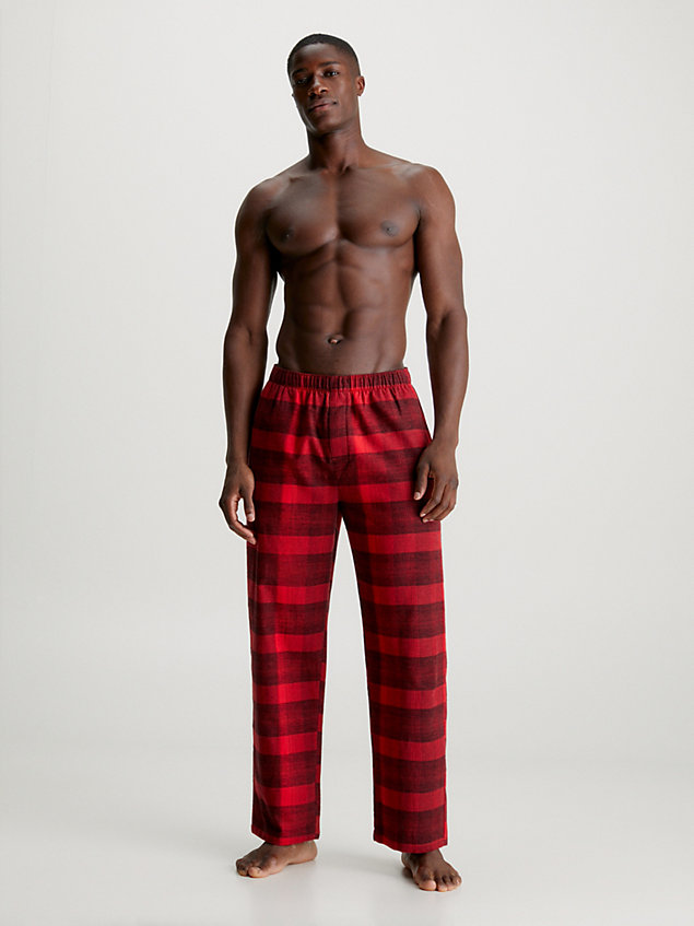 pantalon de pyjama en flanelle red pour hommes calvin klein