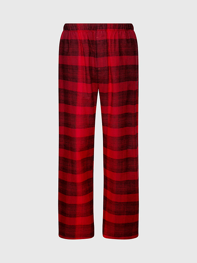 pantaloni pigiama in flanella red da uomo calvin klein