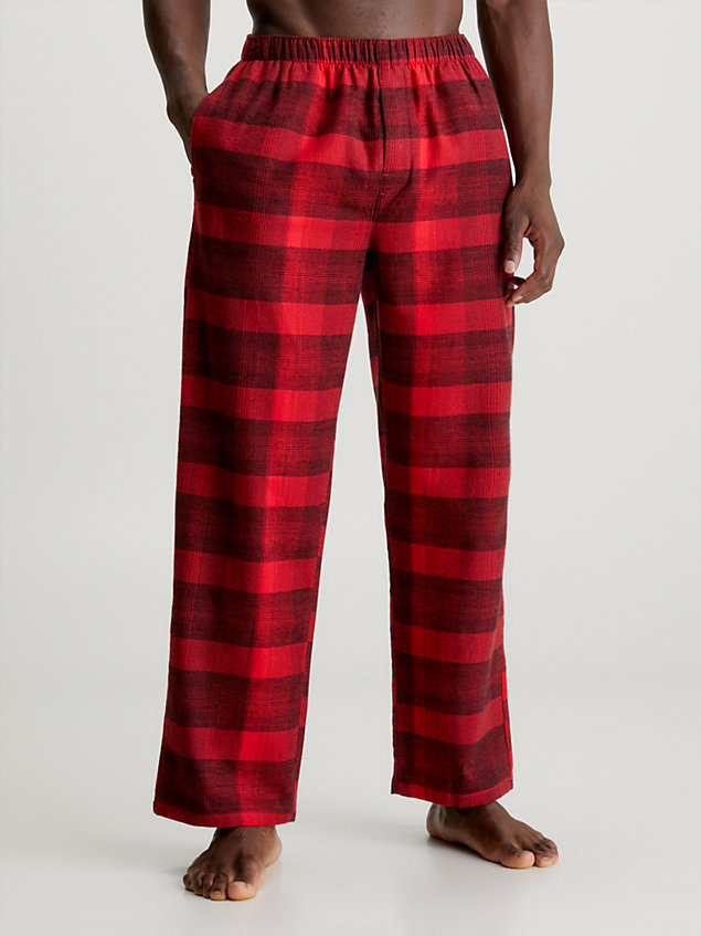 pantalon de pyjama en flanelle red pour hommes calvin klein