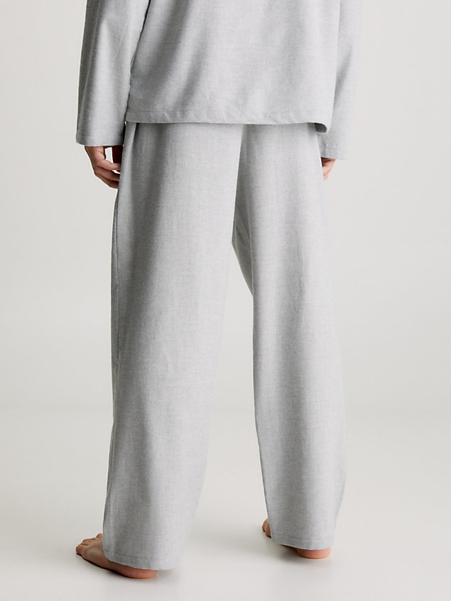grey flanelowe spodnie od piżamy dla mężczyźni - calvin klein