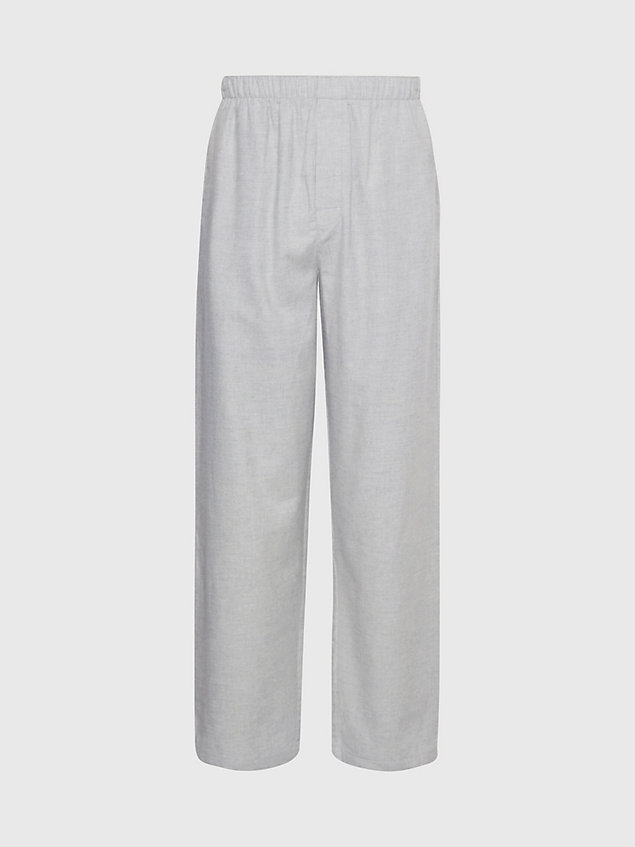pantaloni pigiama in flanella grey da uomo calvin klein