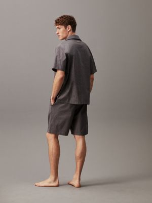 grey shorts-pyjama-set - pure für herren - calvin klein