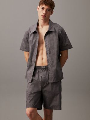 grey shorts-pyjama-set - pure für herren - calvin klein