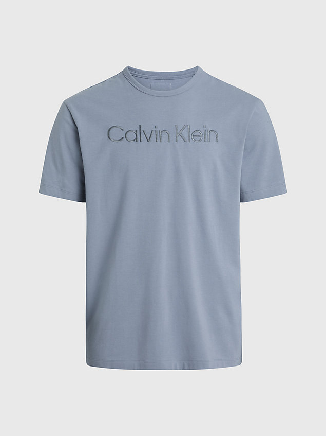 blue pyjama top - pure cotton for men calvin klein