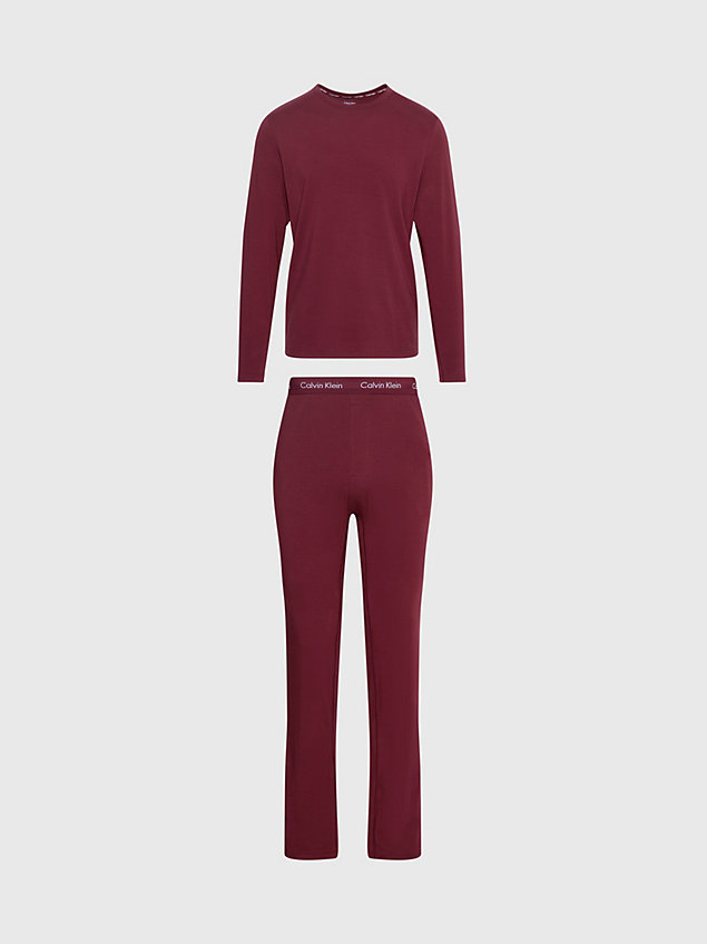 purple pants pyjama set - cotton stretch for men calvin klein