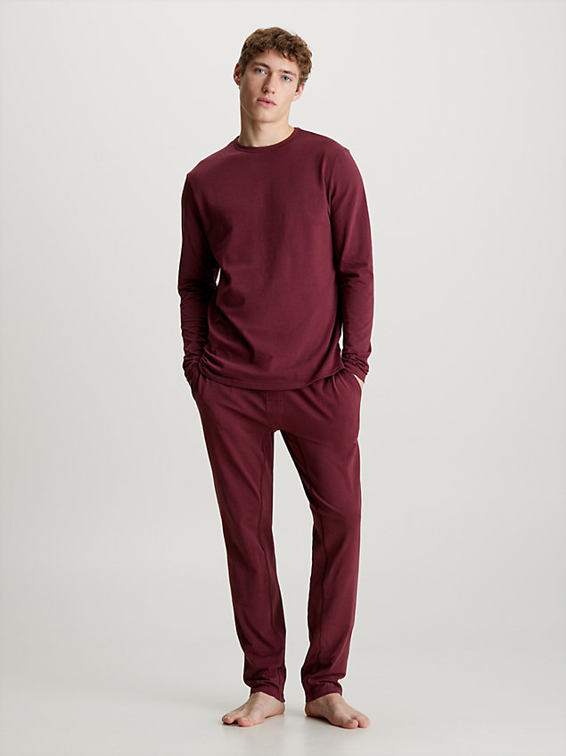 purple pants pyjama set - cotton stretch for men calvin klein