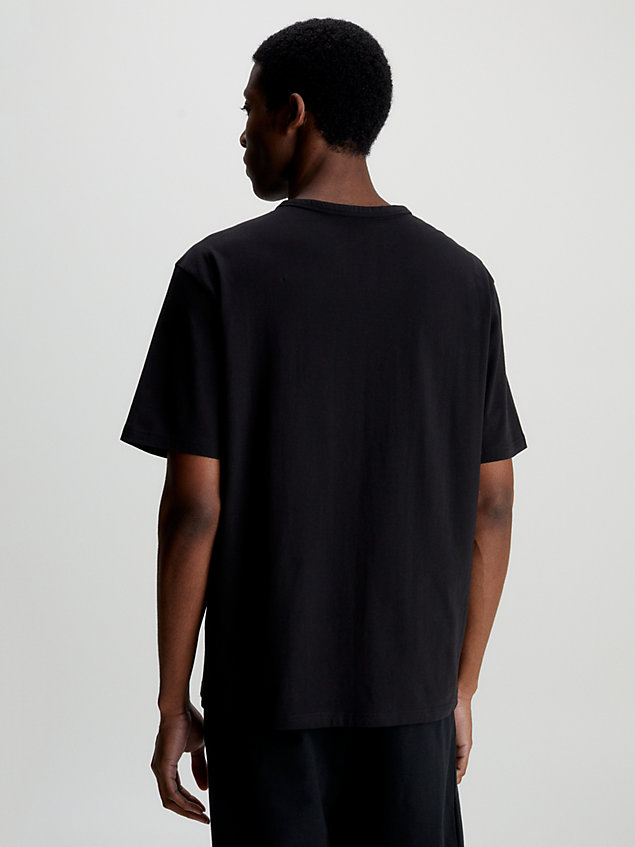 black organic cotton lounge t-shirt - ck96 for men calvin klein
