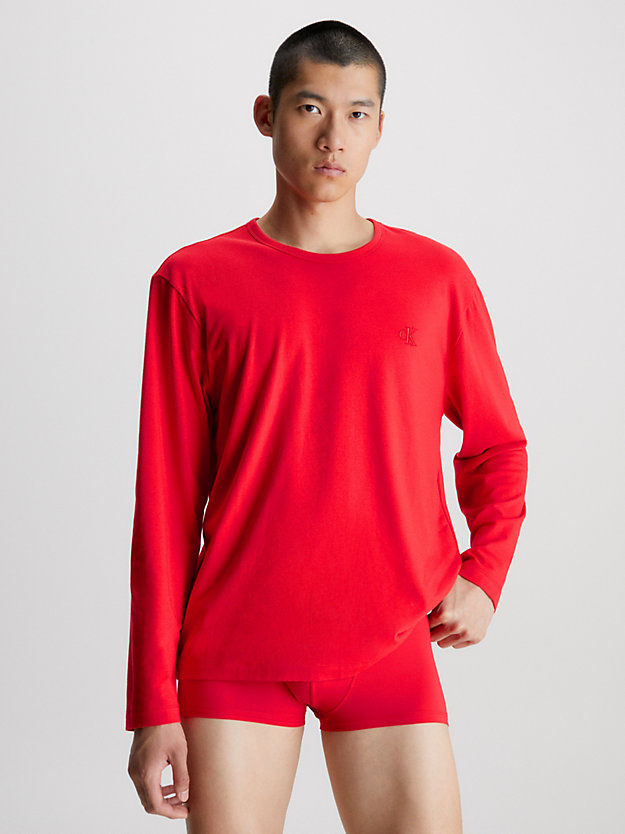 rouge long sleeve pyjama top for men calvin klein
