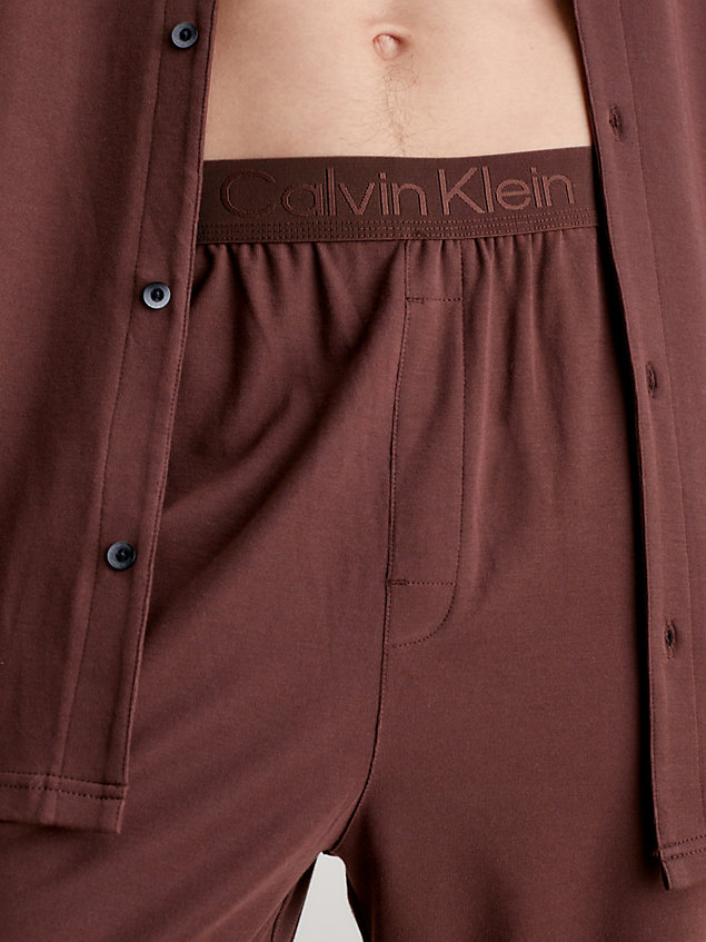 brown pyjamaset met broek - ck black voor heren - calvin klein