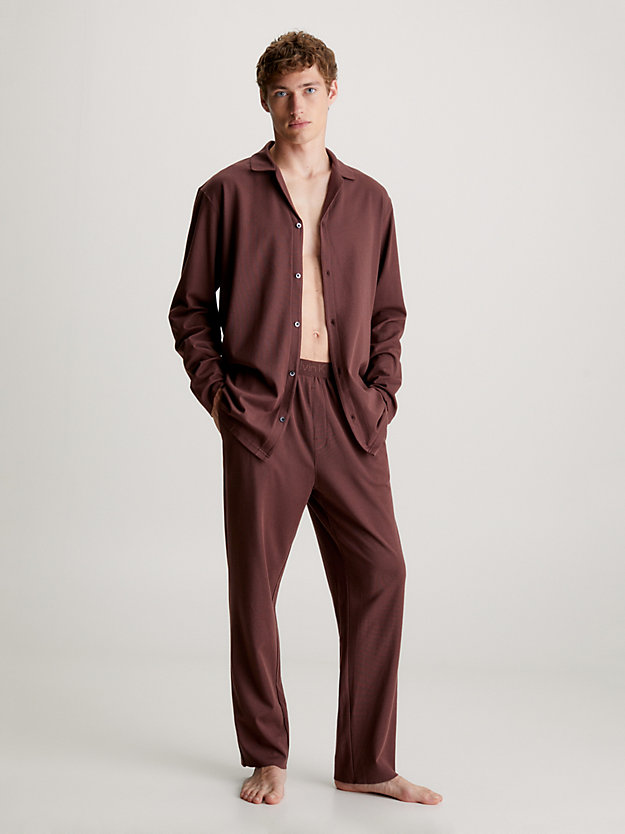 deep mahogany pants pyjama set - ck black for men calvin klein