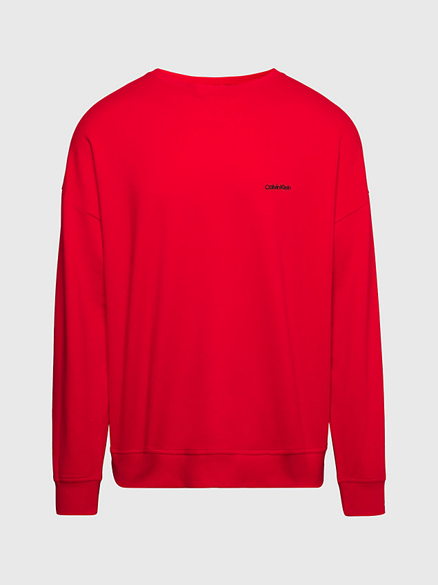 red lounge sweatshirt - modern cotton voor heren - calvin klein