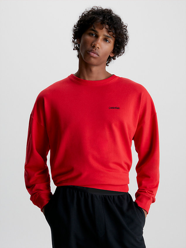red lounge sweatshirt - modern cotton voor heren - calvin klein