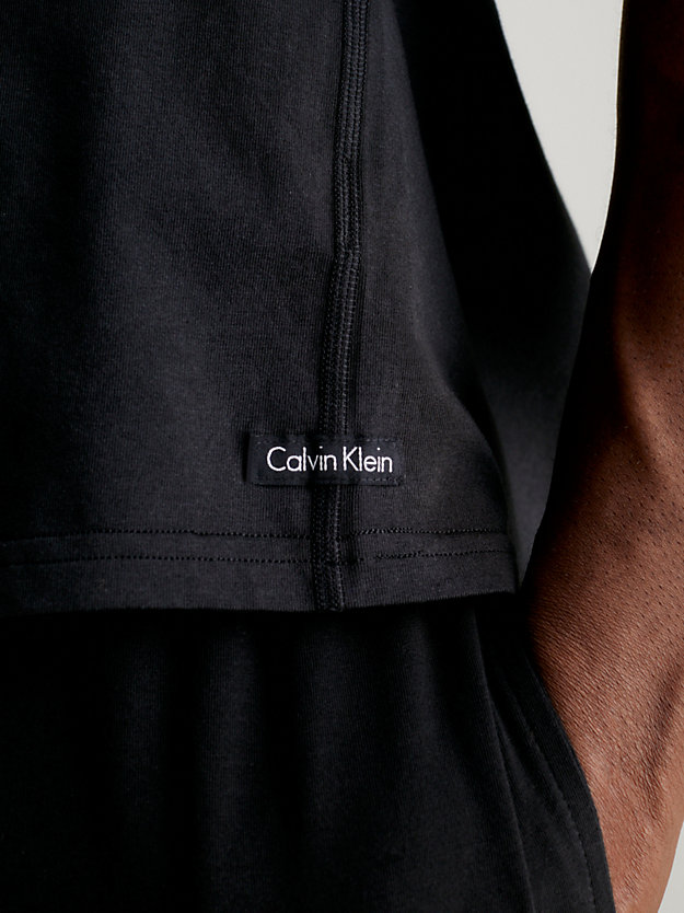 black góra od piżamy plus size - cotton stretch dla mężczyźni - calvin klein