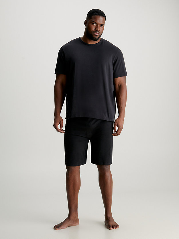 black plus size pyjama top - cotton stretch for men calvin klein