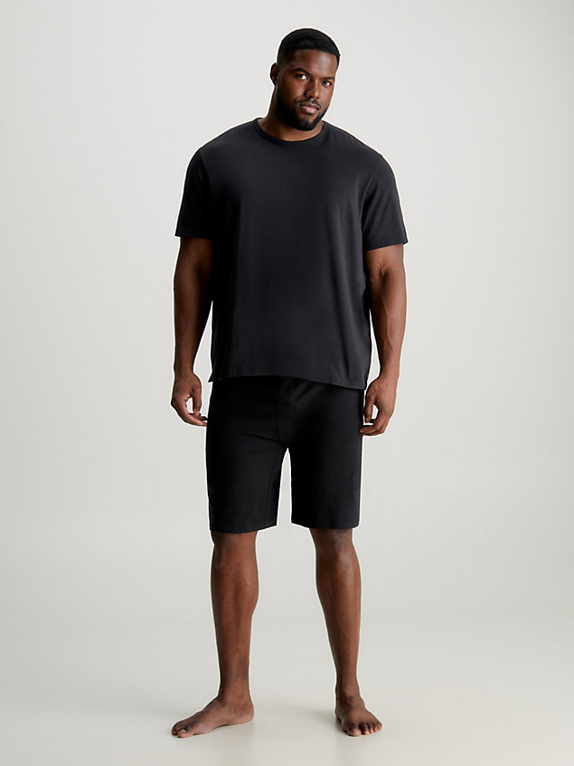 black plus size pyjama top - cotton stretch for men calvin klein