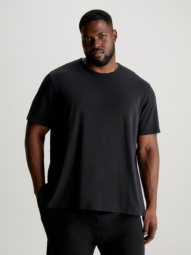 camiseta de pijama de talla grande - cotton stretch black de hombres calvin klein