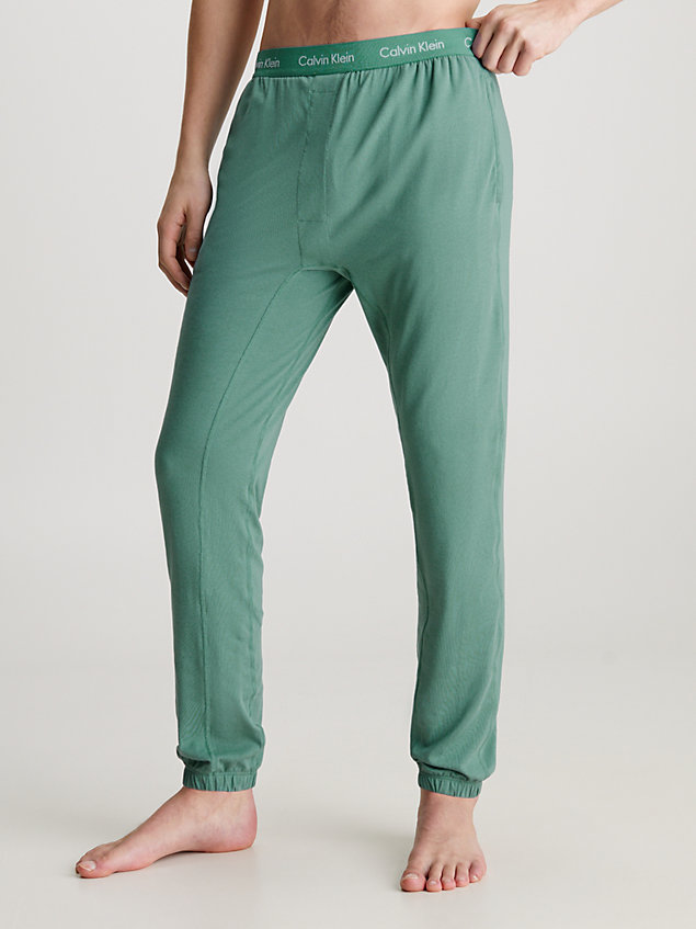 green spodnie od piżamy - cotton stretch dla mężczyźni - calvin klein