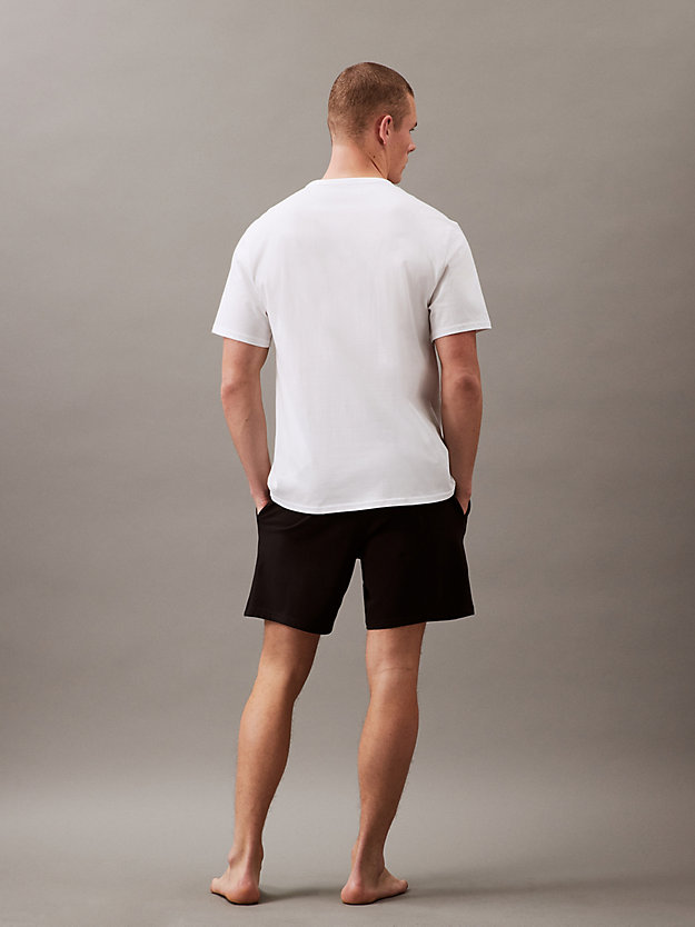 white w/ black logo lounge t-shirt - intense power for men calvin klein