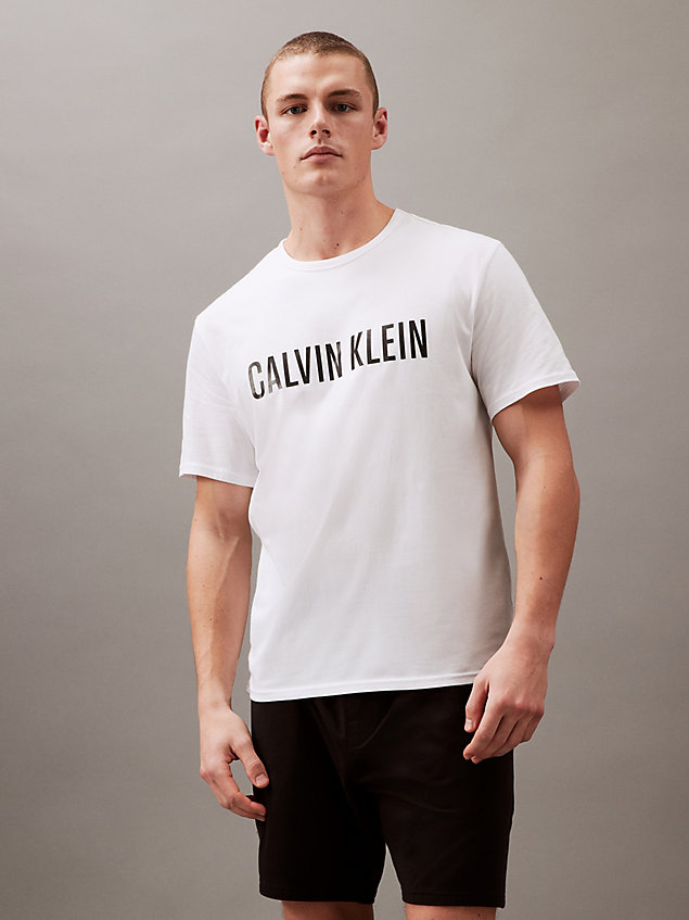 white t-shirt po domu - intense power dla mężczyźni - calvin klein