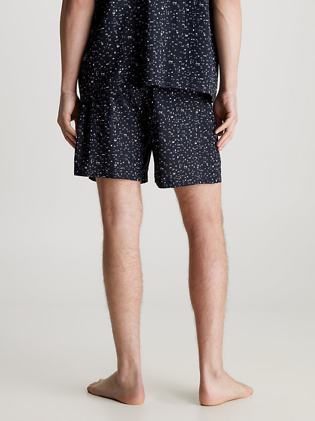 scattered logo_black pyjama shorts - pure for men calvin klein