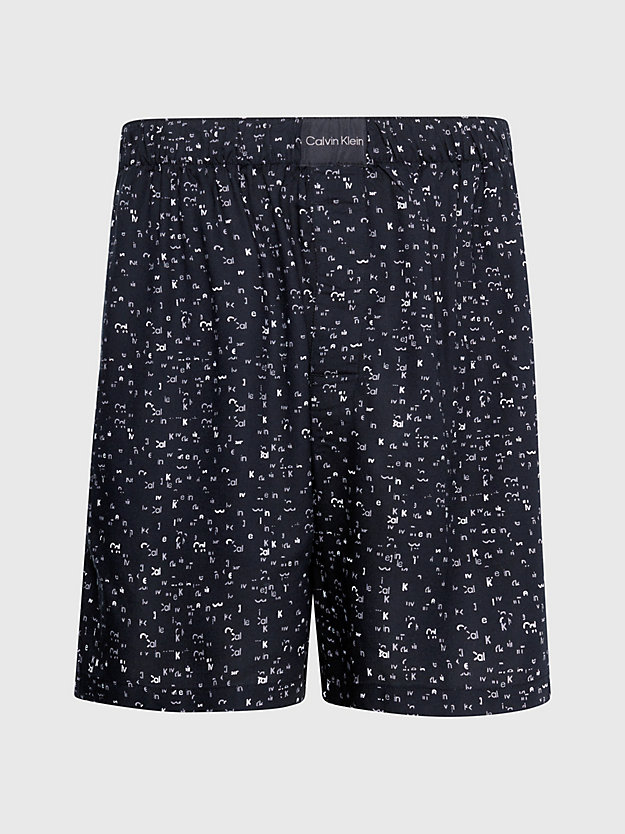scattered logo_black pyjama shorts - pure for men calvin klein