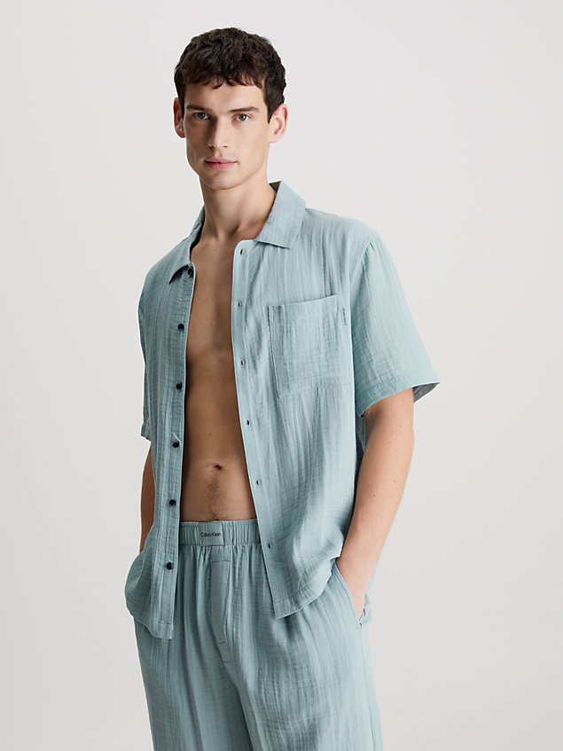 pyjama - pure textured blue pour hommes calvin klein