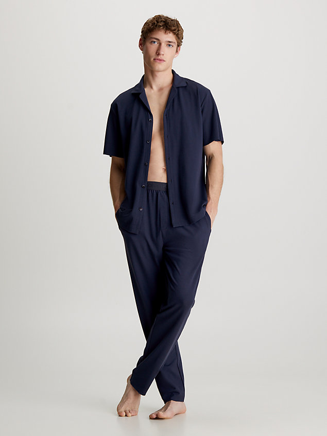 conjunto de pantalones de pijama - ck black blue de hombres calvin klein