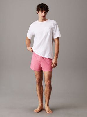 pink shorts pyjama set - modern cotton for men calvin klein