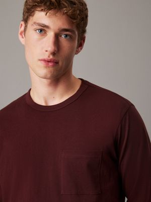 truffle brown long sleeve pyjama top for men calvin klein