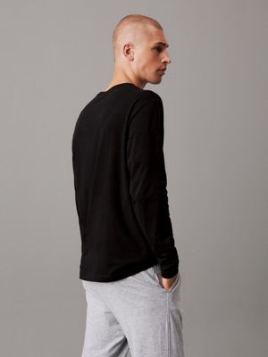 black long sleeve pyjama top for men calvin klein