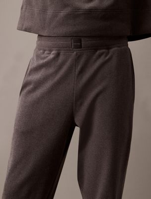 dark grey heather plush fleece lounge joggers for men calvin klein