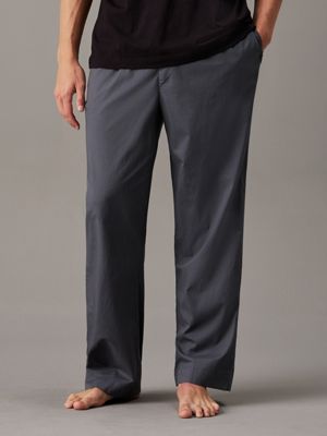 grey cotton poplin pyjama pants for men calvin klein