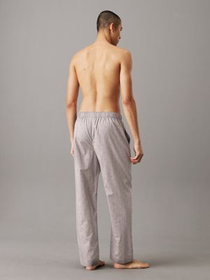 diamond logo brushed nickel cotton poplin pyjama pants for men calvin klein