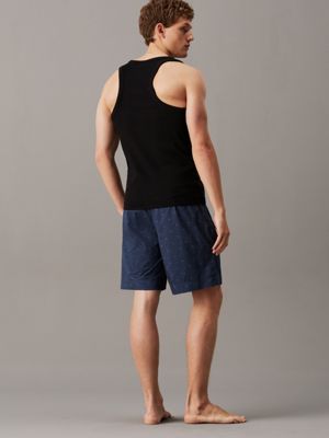 diamond logo ink cotton poplin pyjama shorts for men calvin klein