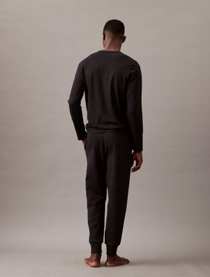 black lounge joggers - modern terry for men calvin klein