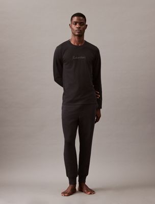 black lounge joggers - modern terry for men calvin klein