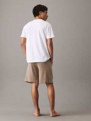 medium brown heather lounge shorts - modern terry for men calvin klein