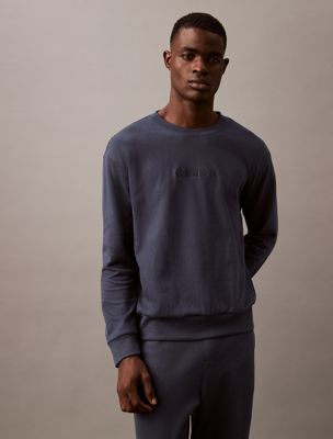 ink lounge sweatshirt - icon cotton terry for men calvin klein