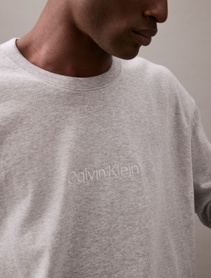 medium grey heather lounge sweatshirt - modern terry for men calvin klein