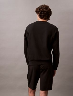 black lounge sweatshirt - modern terry for men calvin klein